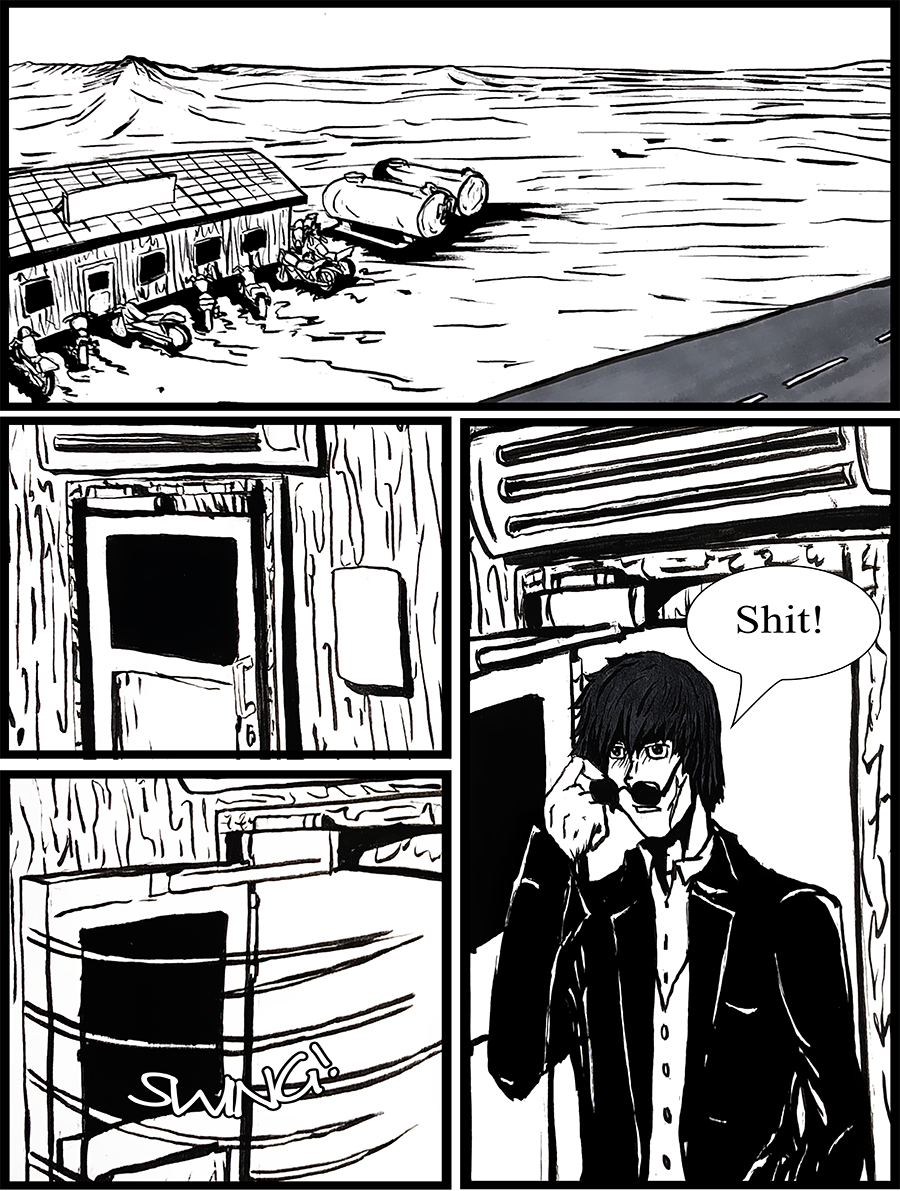 A man walks into a bar only to discover it full of dead bodies.