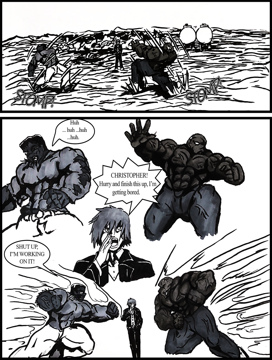 The Teacher getting bored of the fight, yells at Christopher to finish this quickly.