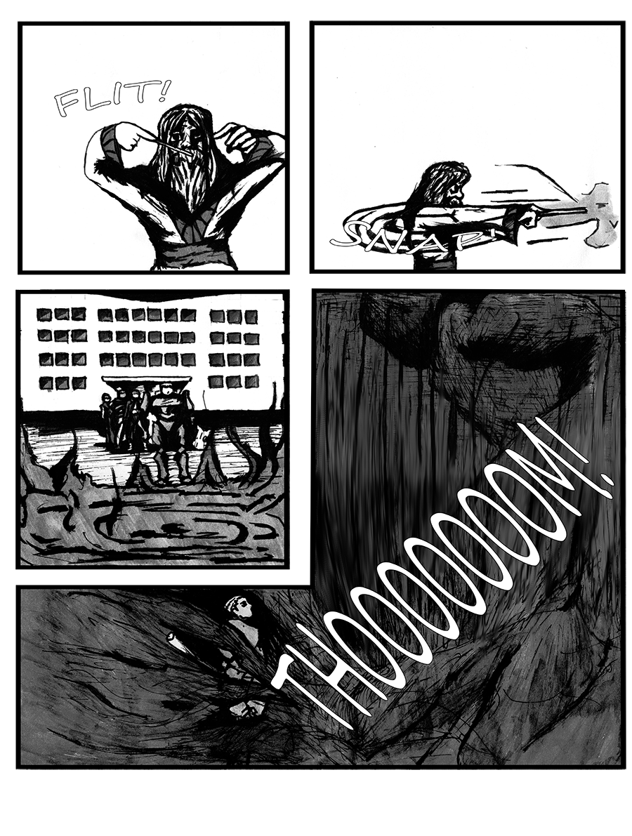 The Arch-Wizad summons an opponent for Rho to test his strength.