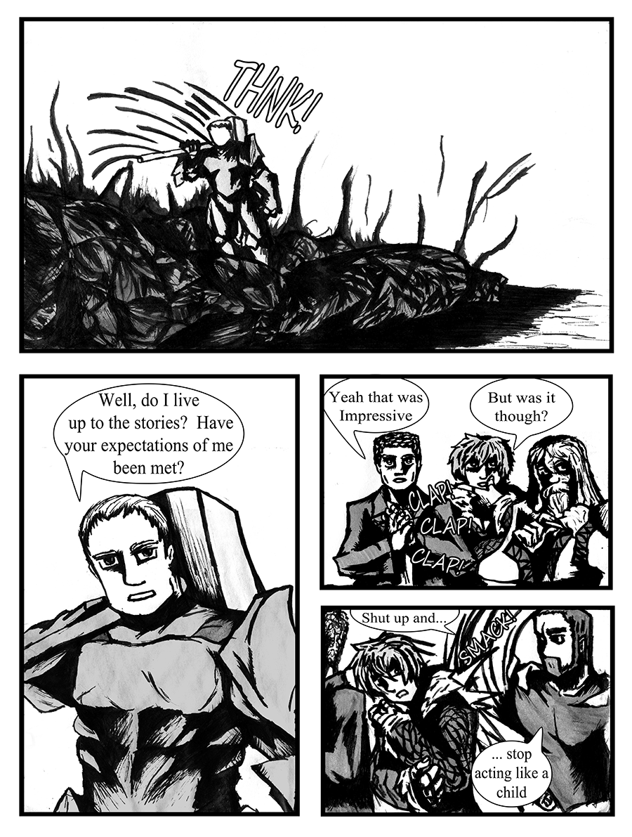 Rho Stands victories over the fallen Golem and all but Lest are impressed.