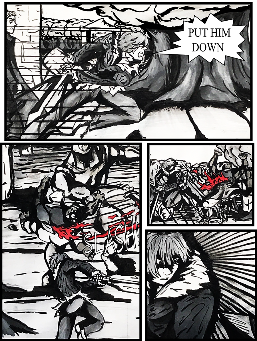 Lest charges towards the golem.