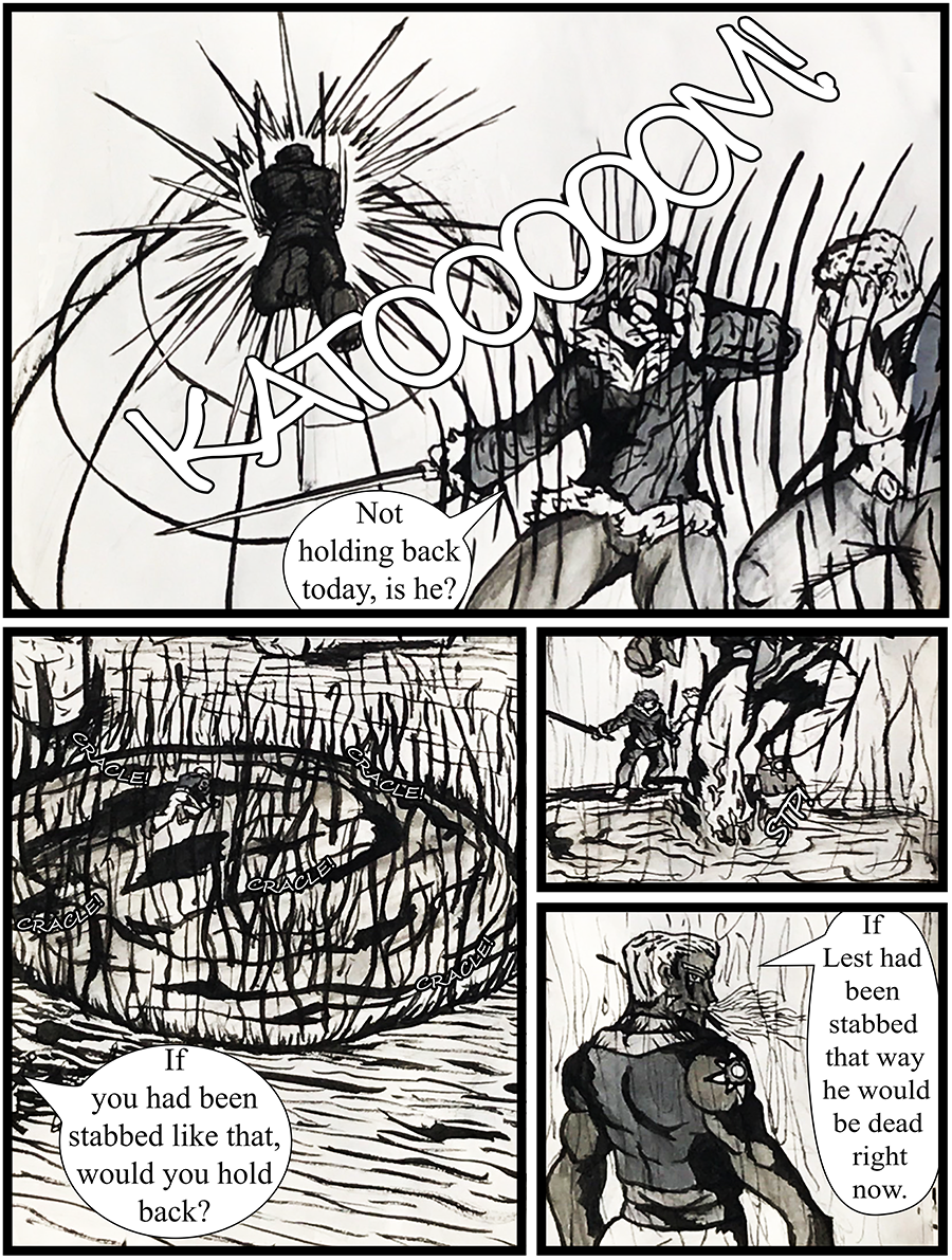 Roma&rsquo;s power is so great it leaves nothing of the Golem but a puddle of liquid metal.