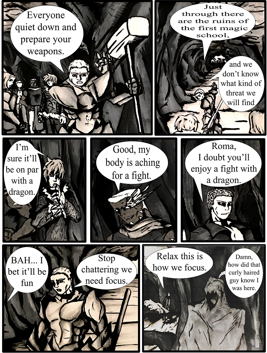 The party approaches the ruins of the first magic school