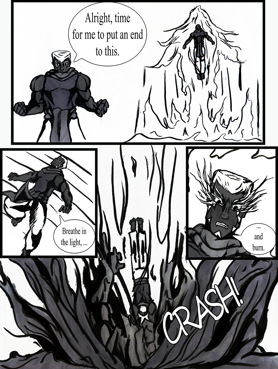 Roma hits the Golem with everything he can.