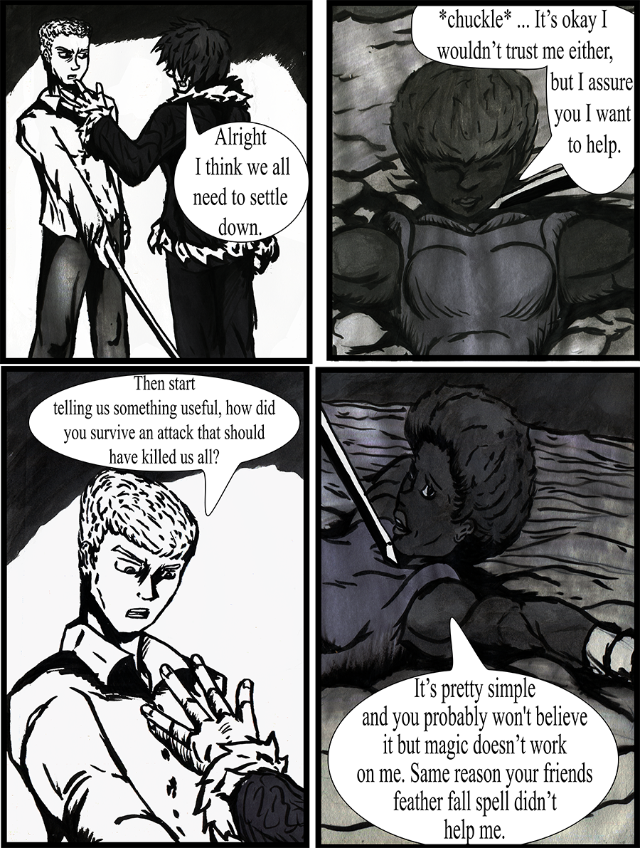 Lest tries to calm the situation between Tyr and the mysterious woman.