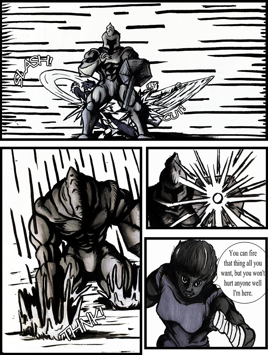 The new hero reveals herself as lest and Tyr disable the golem's movements