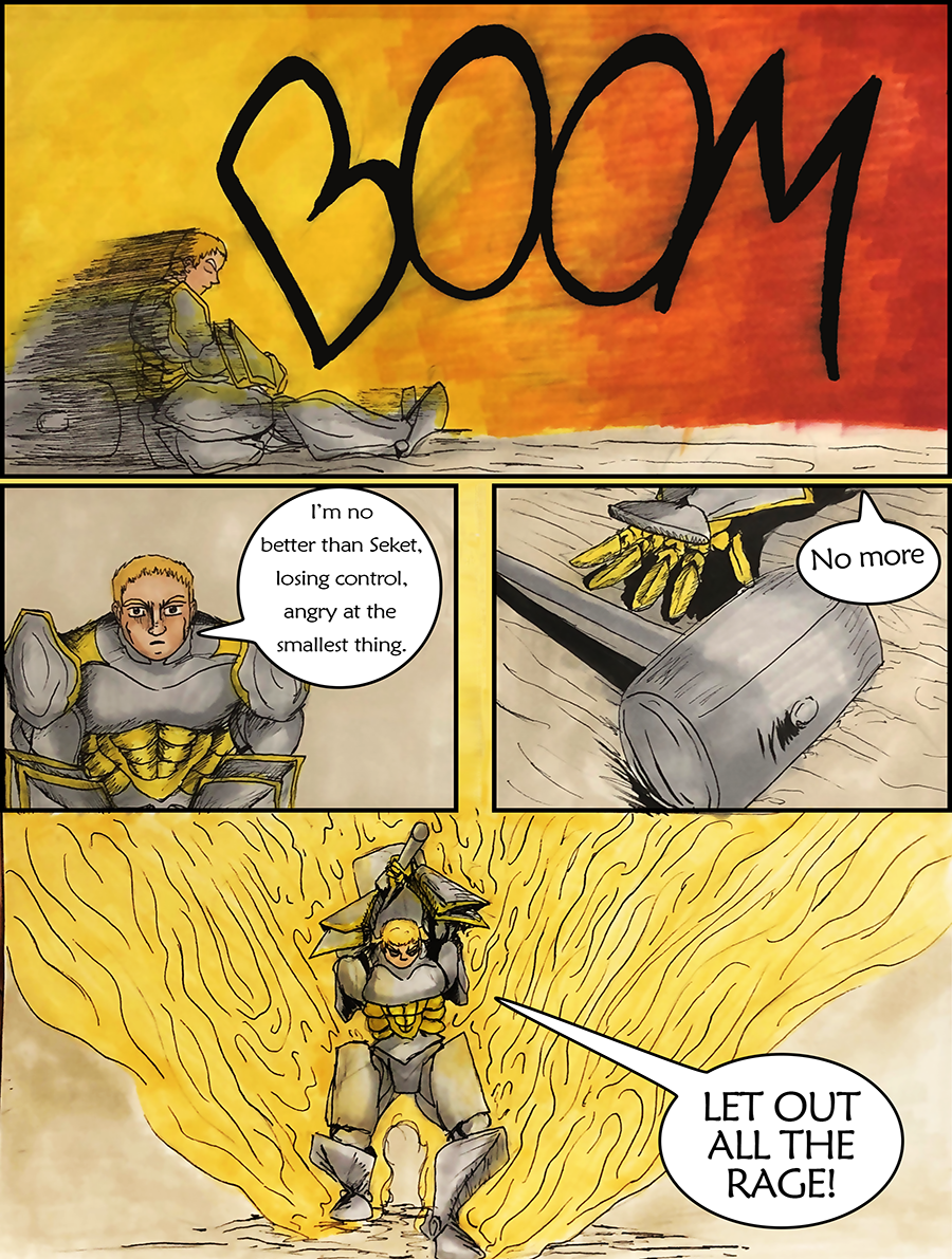 Rho waits well in silence as the party walks through a gate created by Roma.