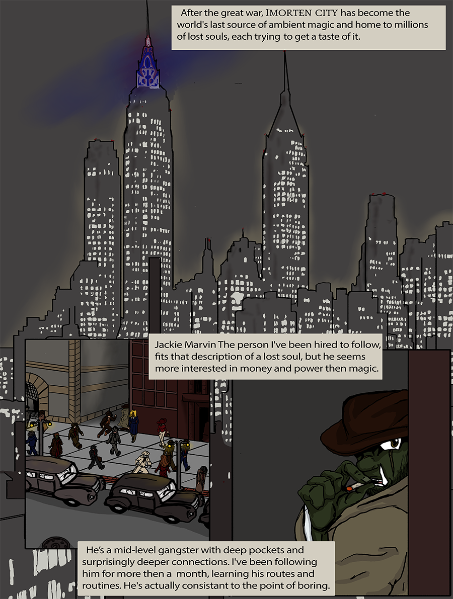 The adventurer for hire Orc describes Imortem City the last bastion of magic.