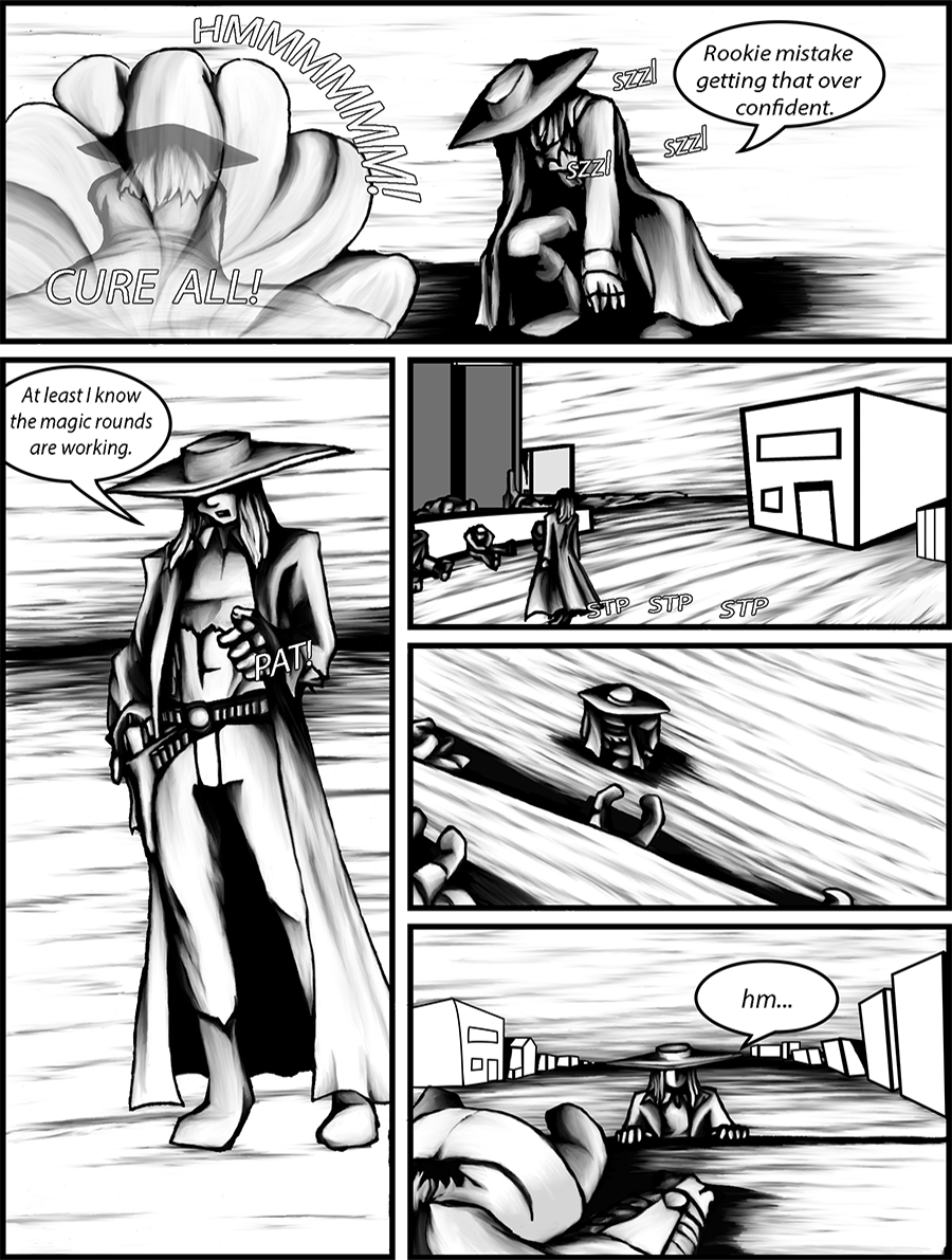 Arkland uses the divine magic of an inquisitor to cure his wounds.