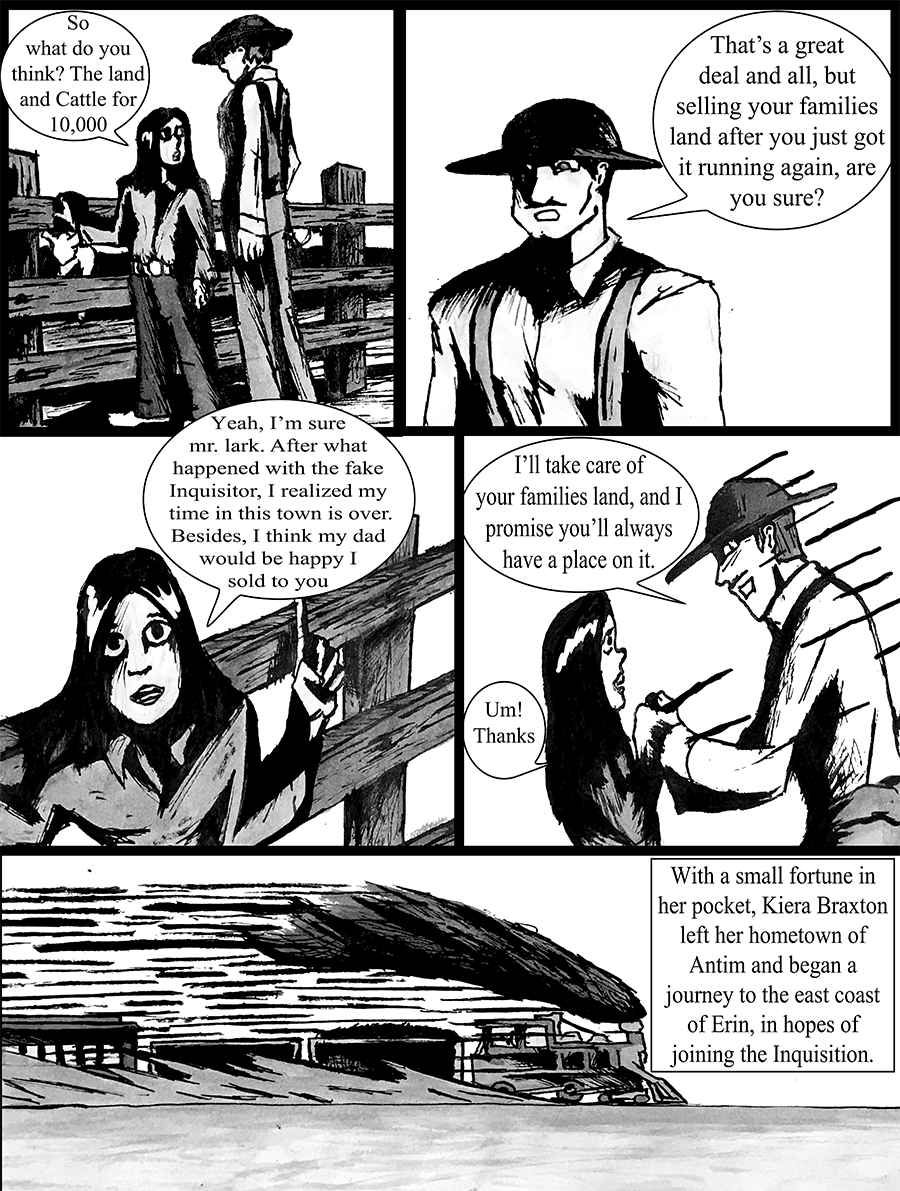 Kiera sells her family farm and begins her journeys to the east. 