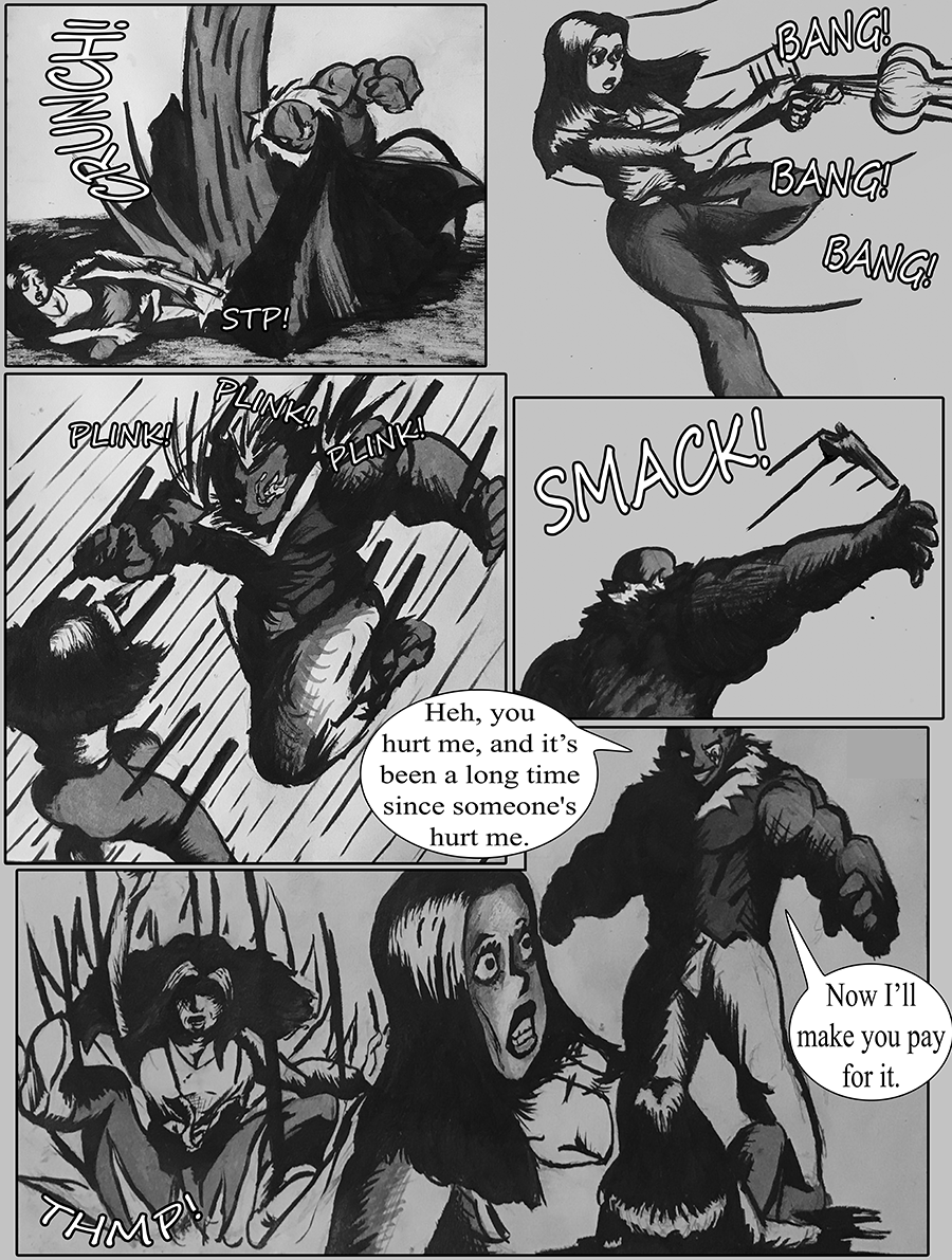 The juggernaut demon corners Kiera.