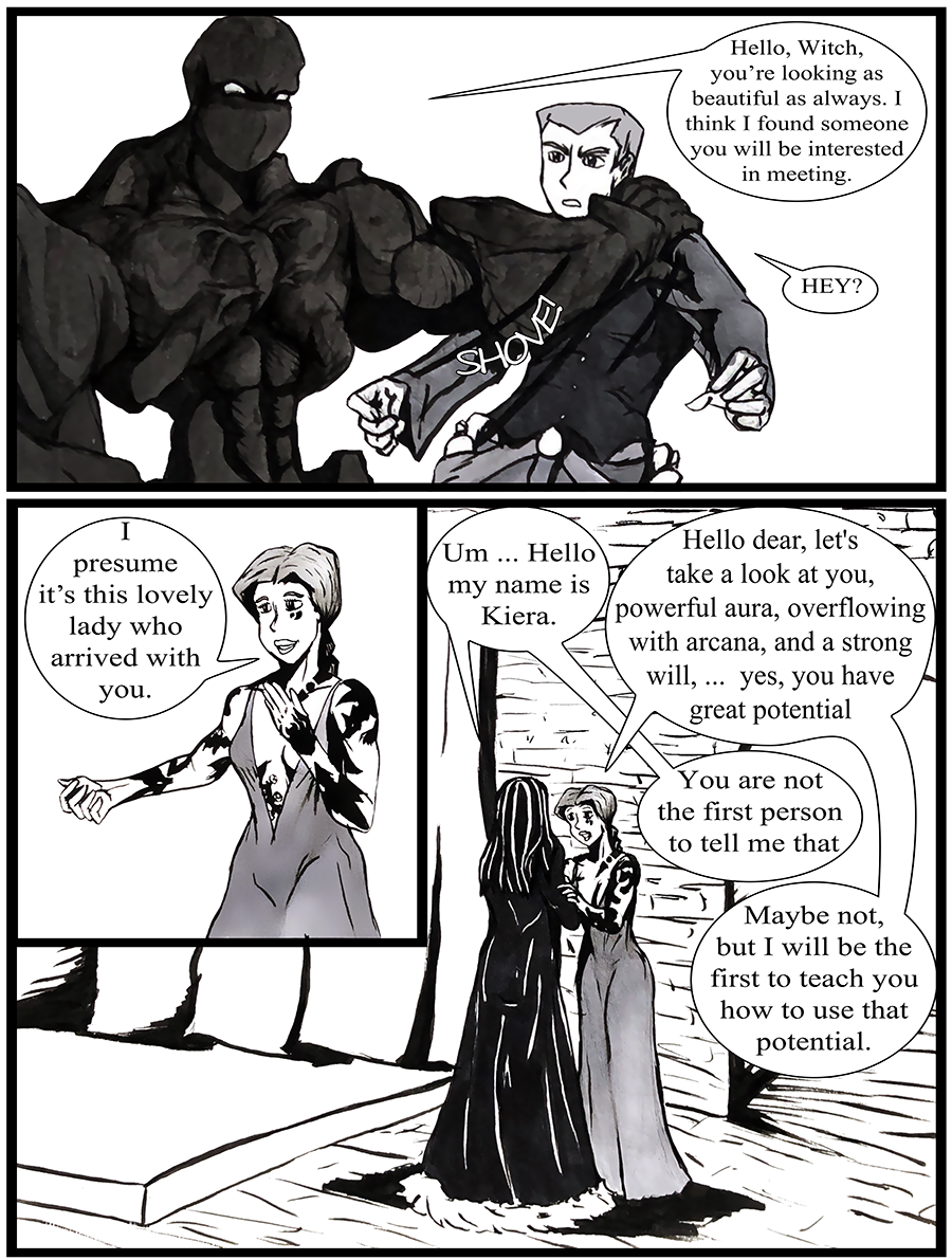 The witch welcomes to Kiera.