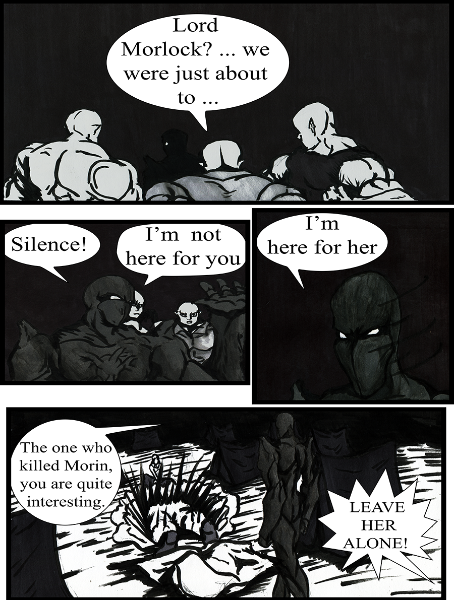 Morlock confronts his three subordinates.