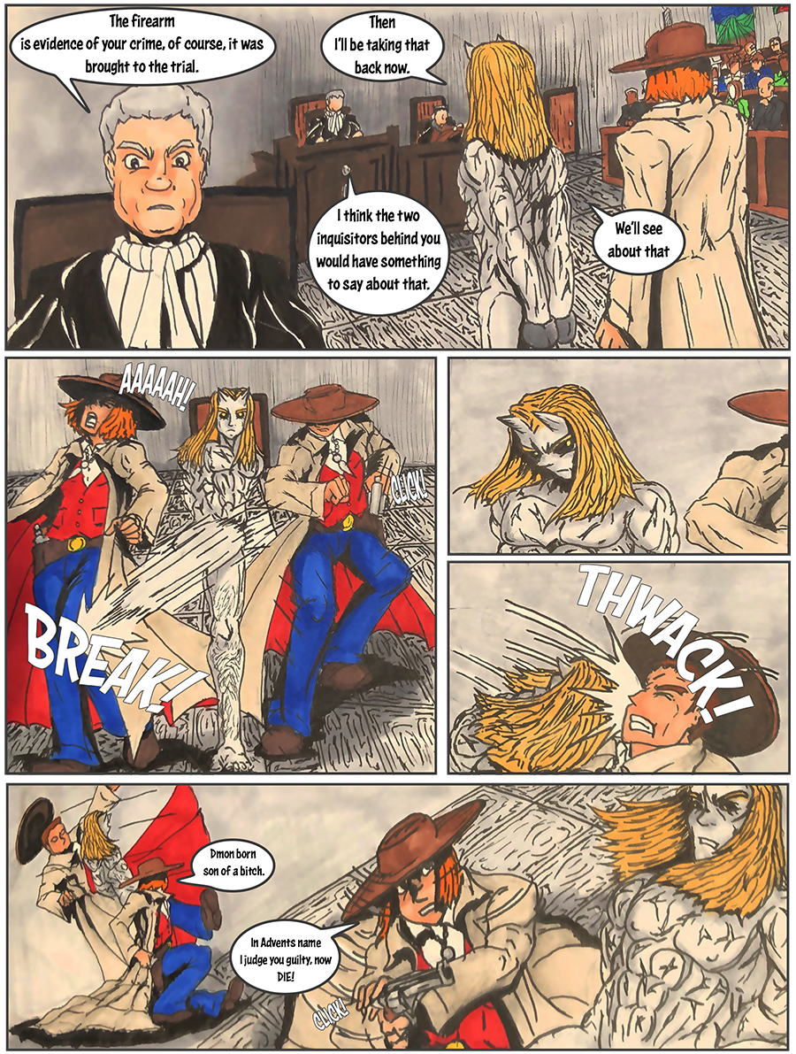 Even shackled Arkland fights his fellow inquisitors.