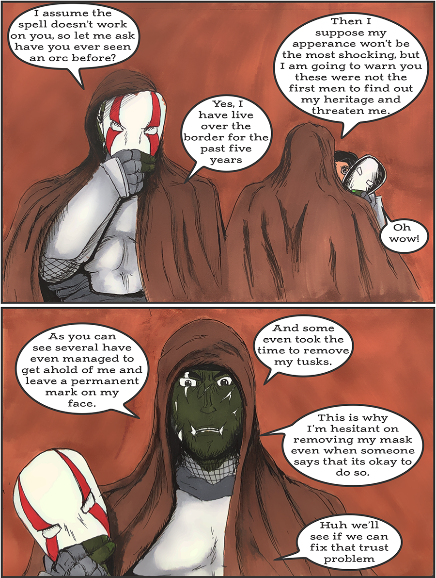 The Hooded figure removes his mask and revealing a scared face.