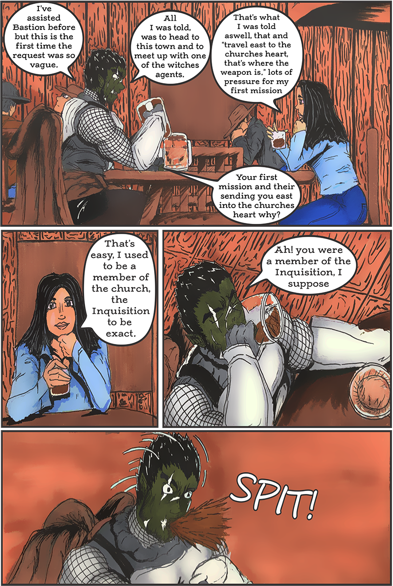 The two have a drink and discuss the journey ahead of them.